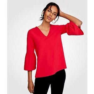 Ann Taylor Bell Sleeve V Neck Top